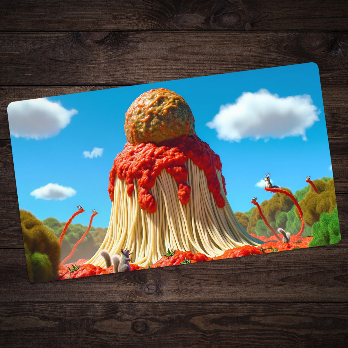 Squirrel Dinner Spaghetti Playmat - Premium Playmat from Inked Gaming - Just $34.99! Shop now at Game Crave Tournament Store