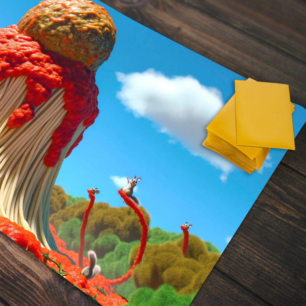 Squirrel Dinner Spaghetti Playmat - Premium Playmat from Inked Gaming - Just $34.99! Shop now at Game Crave Tournament Store