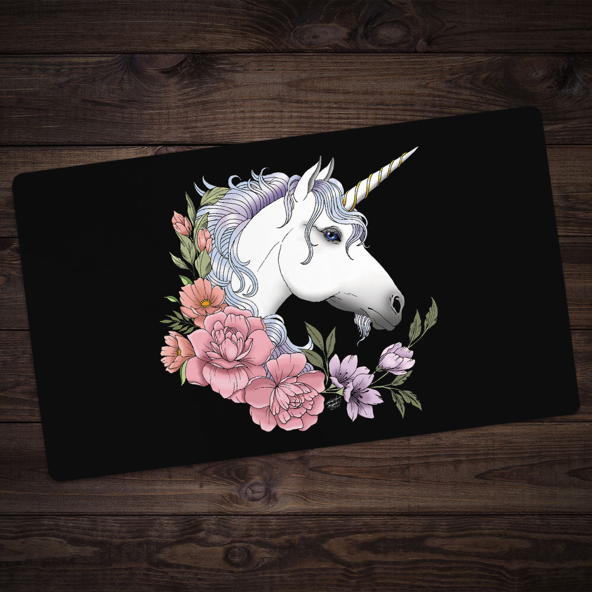 White Unicorn Playmat - Premium Desk Mat from Inked Gaming - Just $34.99! Shop now at Game Crave Tournament Store