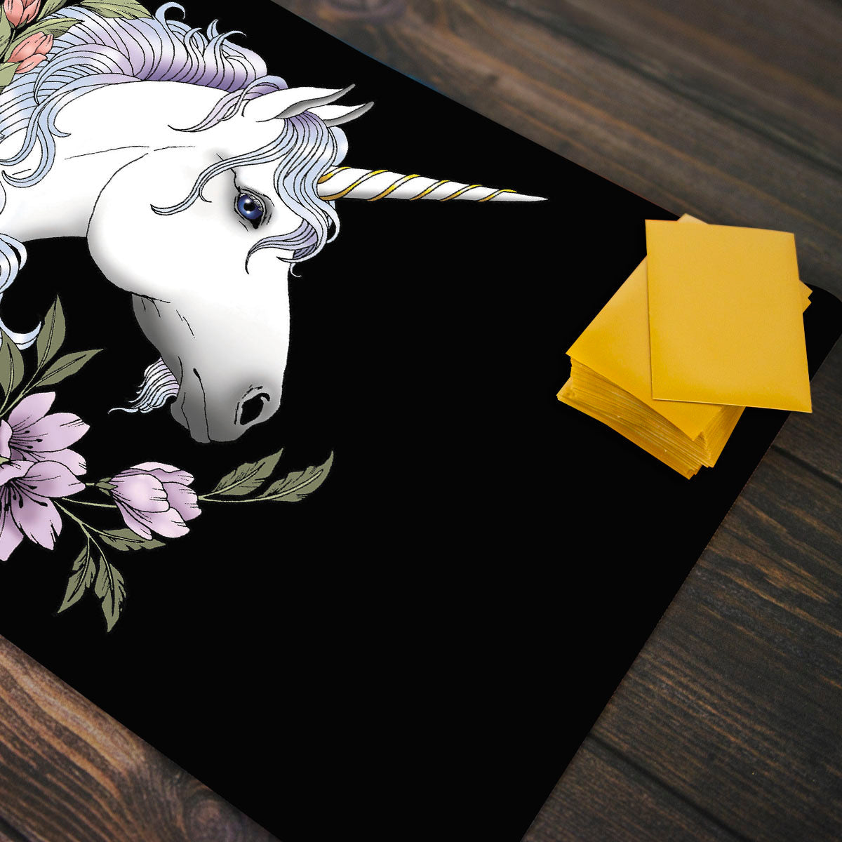 White Unicorn Playmat - Premium Desk Mat from Inked Gaming - Just $34.99! Shop now at Game Crave Tournament Store