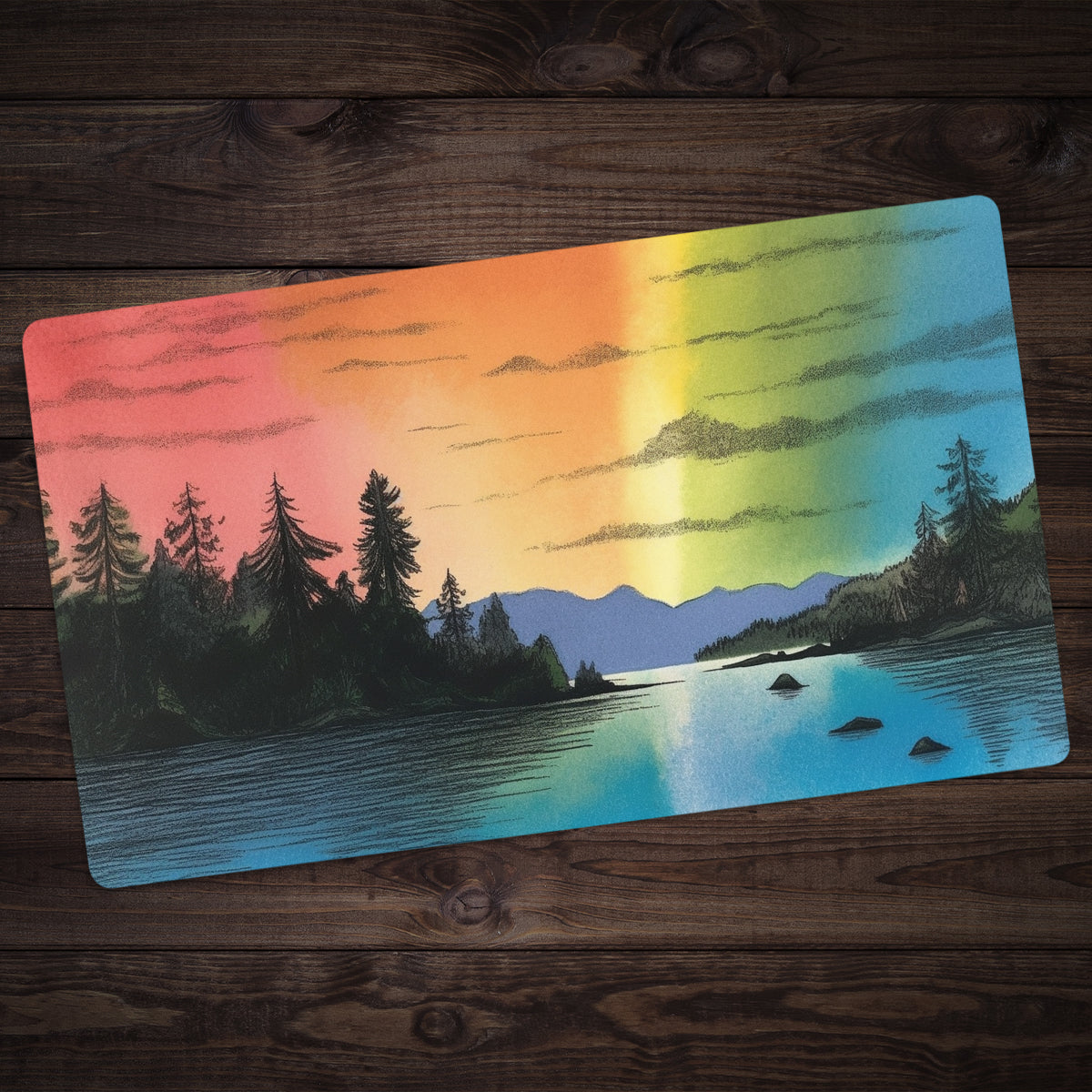 Three Rocks Lake Playmat - Premium Playmat from Inked Gaming - Just $39.99! Shop now at Game Crave Tournament Store