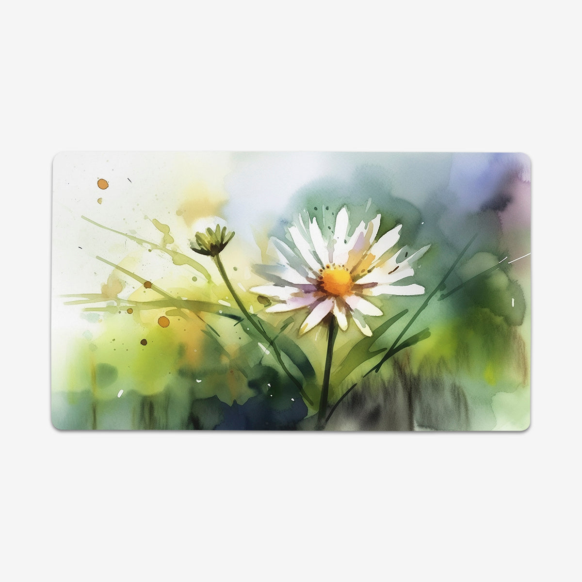 Watercolor Daisy Playmat - Premium Playmat from Inked Gaming - Just $34.99! Shop now at Game Crave Tournament Store
