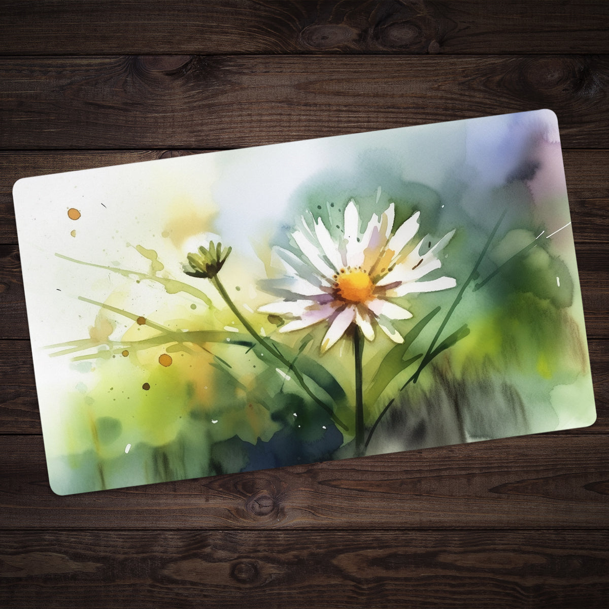 Watercolor Daisy Playmat - Premium Playmat from Inked Gaming - Just $34.99! Shop now at Game Crave Tournament Store