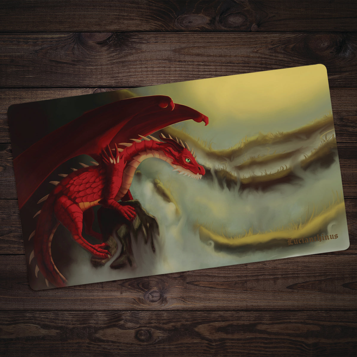 Valiant Red Dragon Playmat - Premium Playmat from Inked Gaming - Just $34.99! Shop now at Game Crave Tournament Store