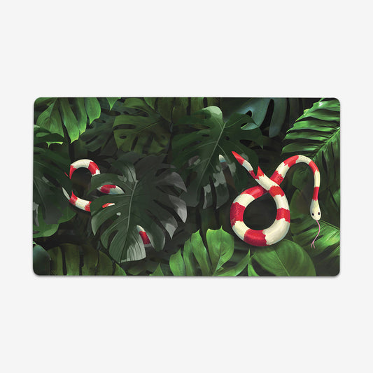 Snake Under Monstera Leaves Playmat - Premium Playmat from Inked Gaming - Just $34.99! Shop now at Game Crave Tournament Store