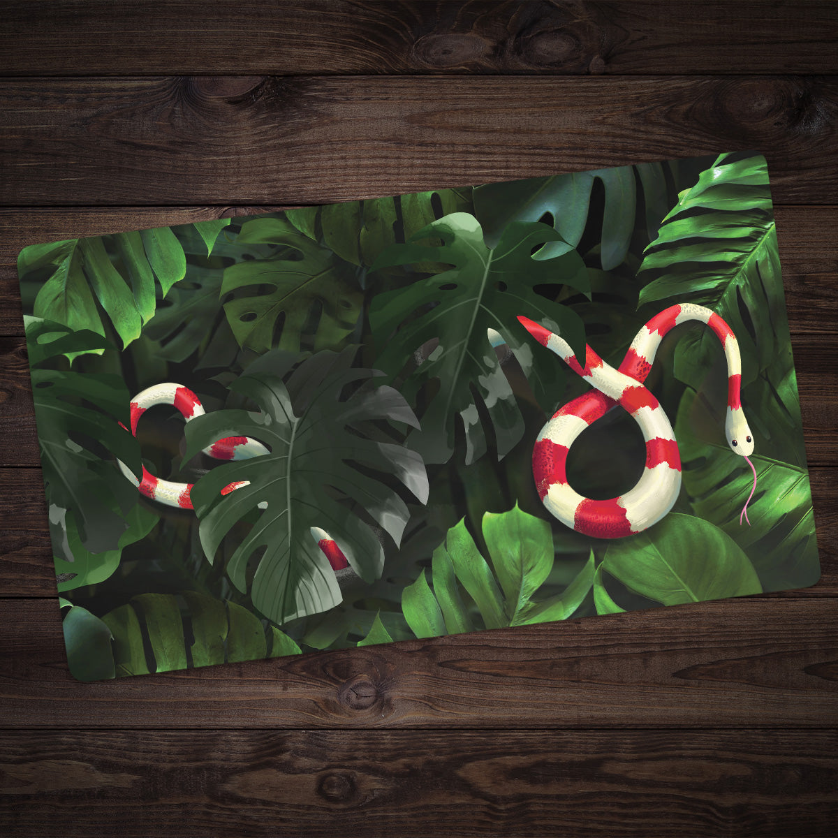 Snake Under Monstera Leaves Playmat - Premium Playmat from Inked Gaming - Just $34.99! Shop now at Game Crave Tournament Store