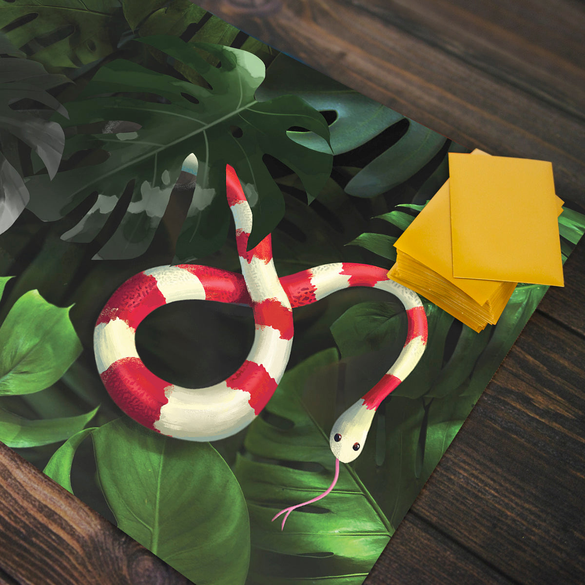 Snake Under Monstera Leaves Playmat - Premium Playmat from Inked Gaming - Just $34.99! Shop now at Game Crave Tournament Store