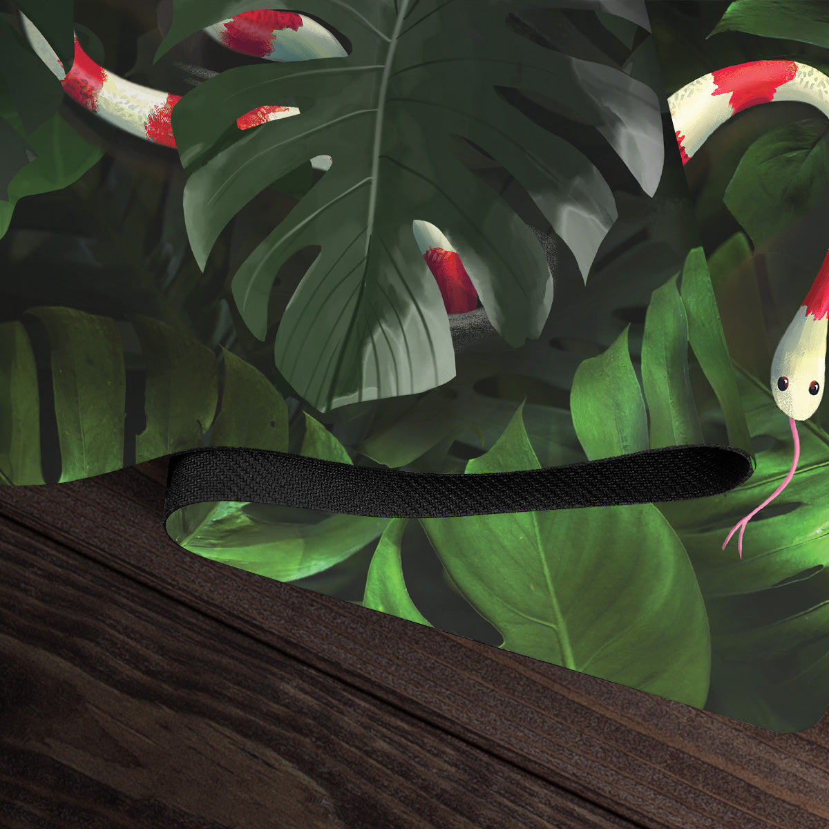 Snake Under Monstera Leaves Playmat - Premium Playmat from Inked Gaming - Just $34.99! Shop now at Game Crave Tournament Store