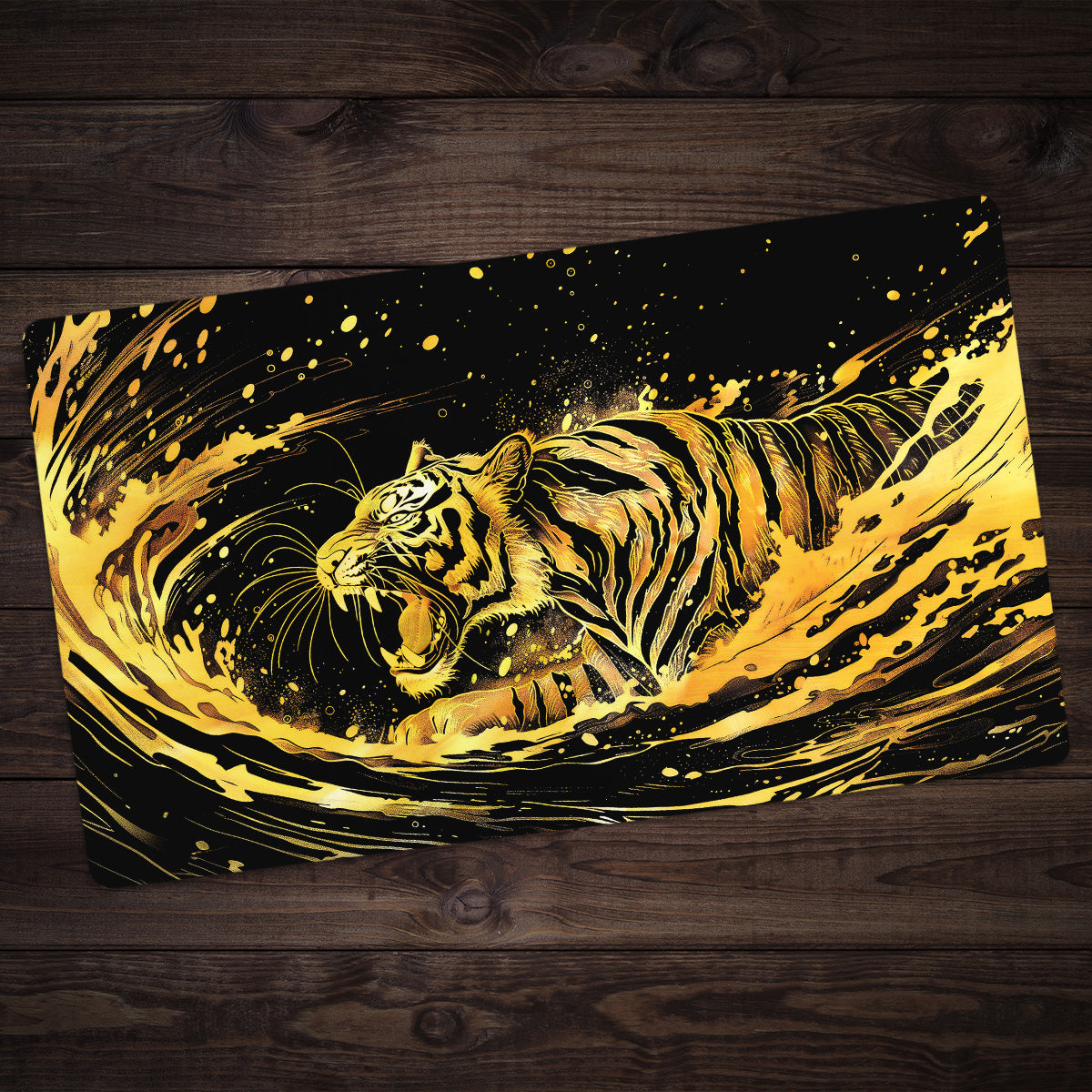 Tiger Molten Gold Playmat - Premium Playmat from Inked Gaming - Just $34.99! Shop now at Game Crave Tournament Store