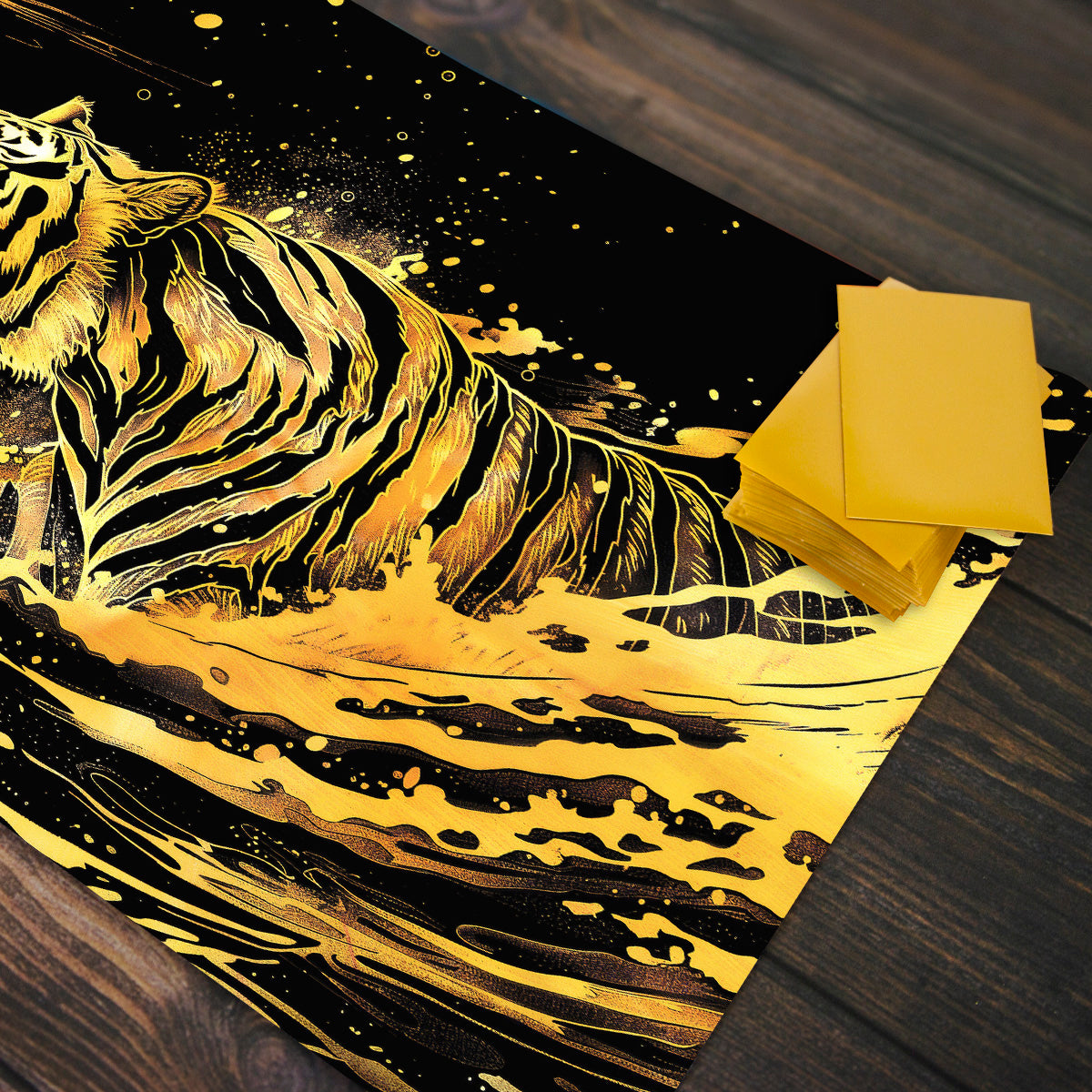 Tiger Molten Gold Playmat - Premium Playmat from Inked Gaming - Just $34.99! Shop now at Game Crave Tournament Store