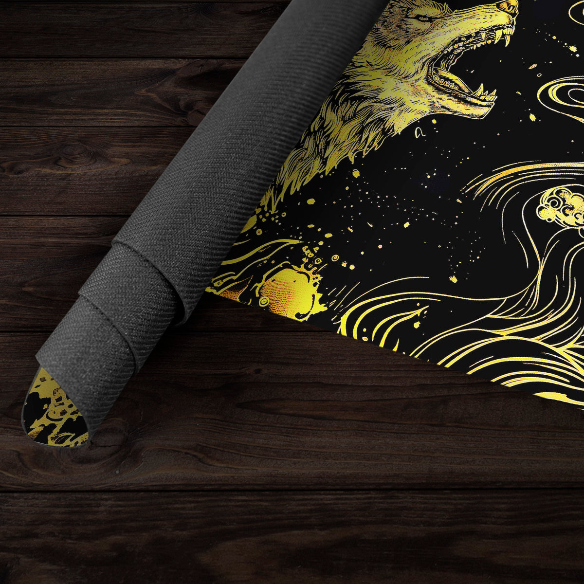 Wolf Molten Gold Playmat - Premium Playmat from Inked Gaming - Just $34.99! Shop now at Game Crave Tournament Store