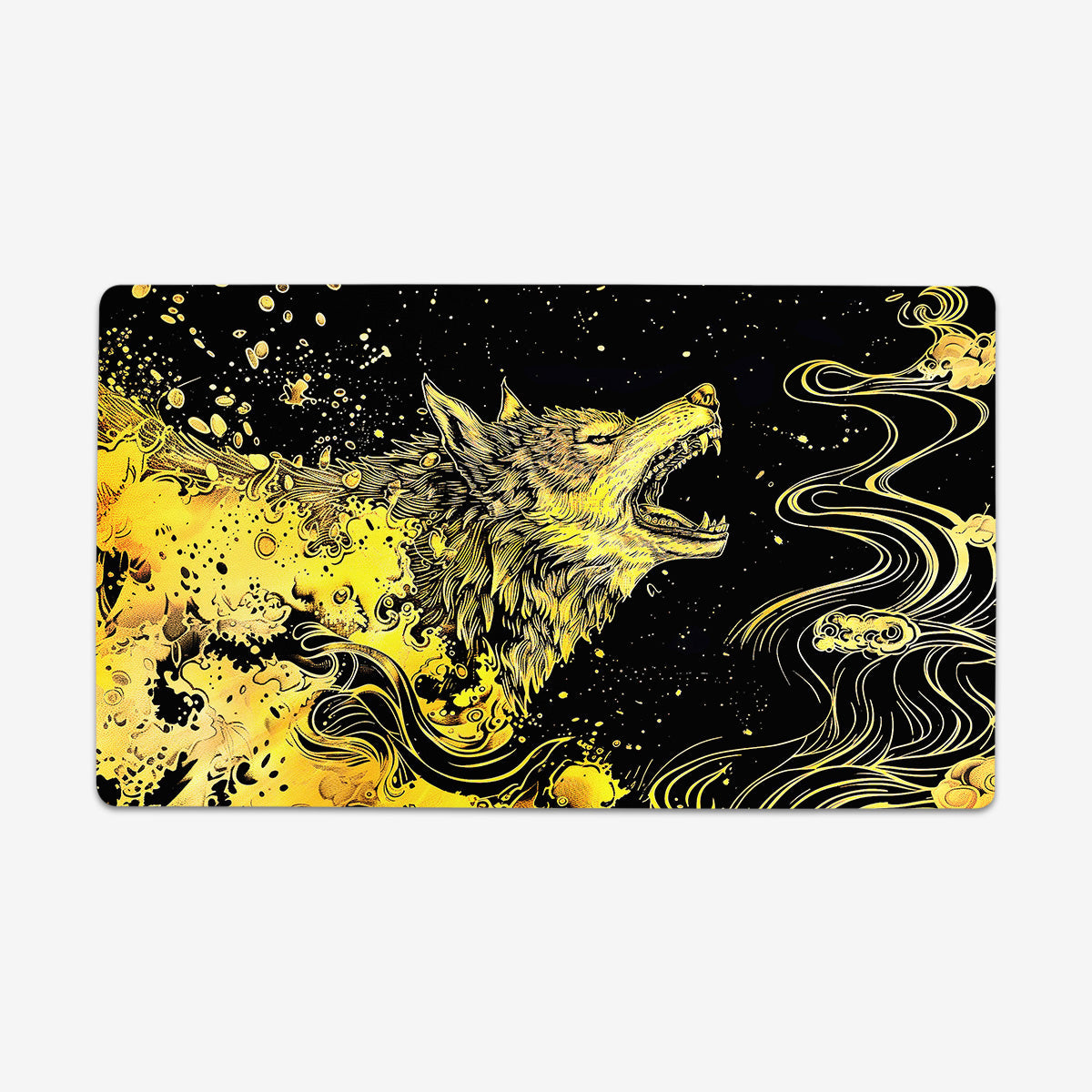 Wolf Molten Gold Playmat - Premium Playmat from Inked Gaming - Just $34.99! Shop now at Game Crave Tournament Store
