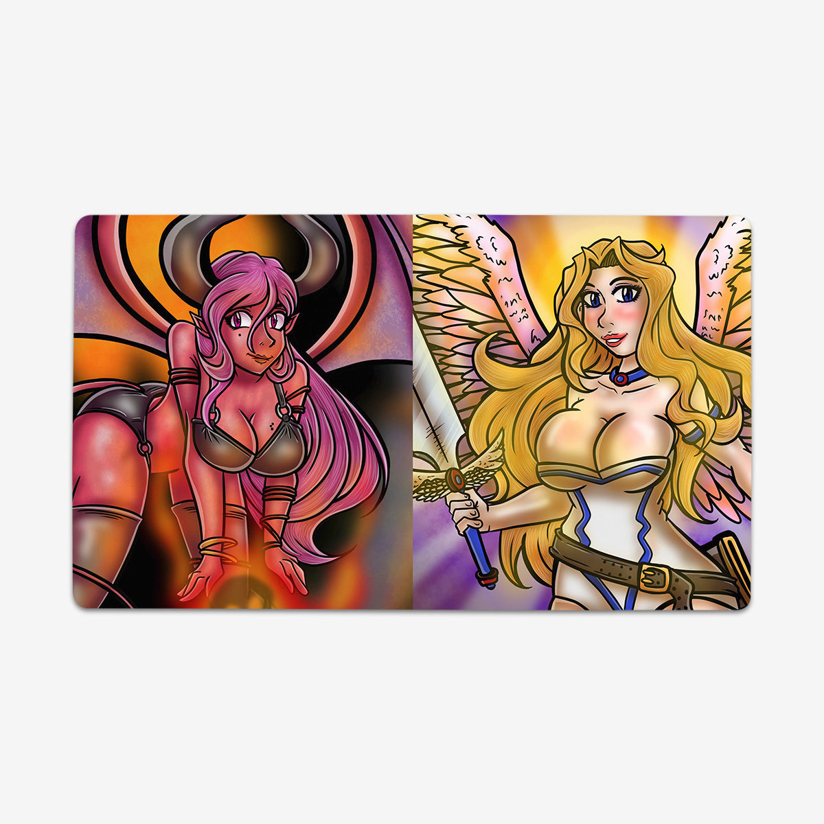 The Angel and The Demon Playmat - Premium Playmat from Inked Gaming - Just $34.99! Shop now at Game Crave Tournament Store