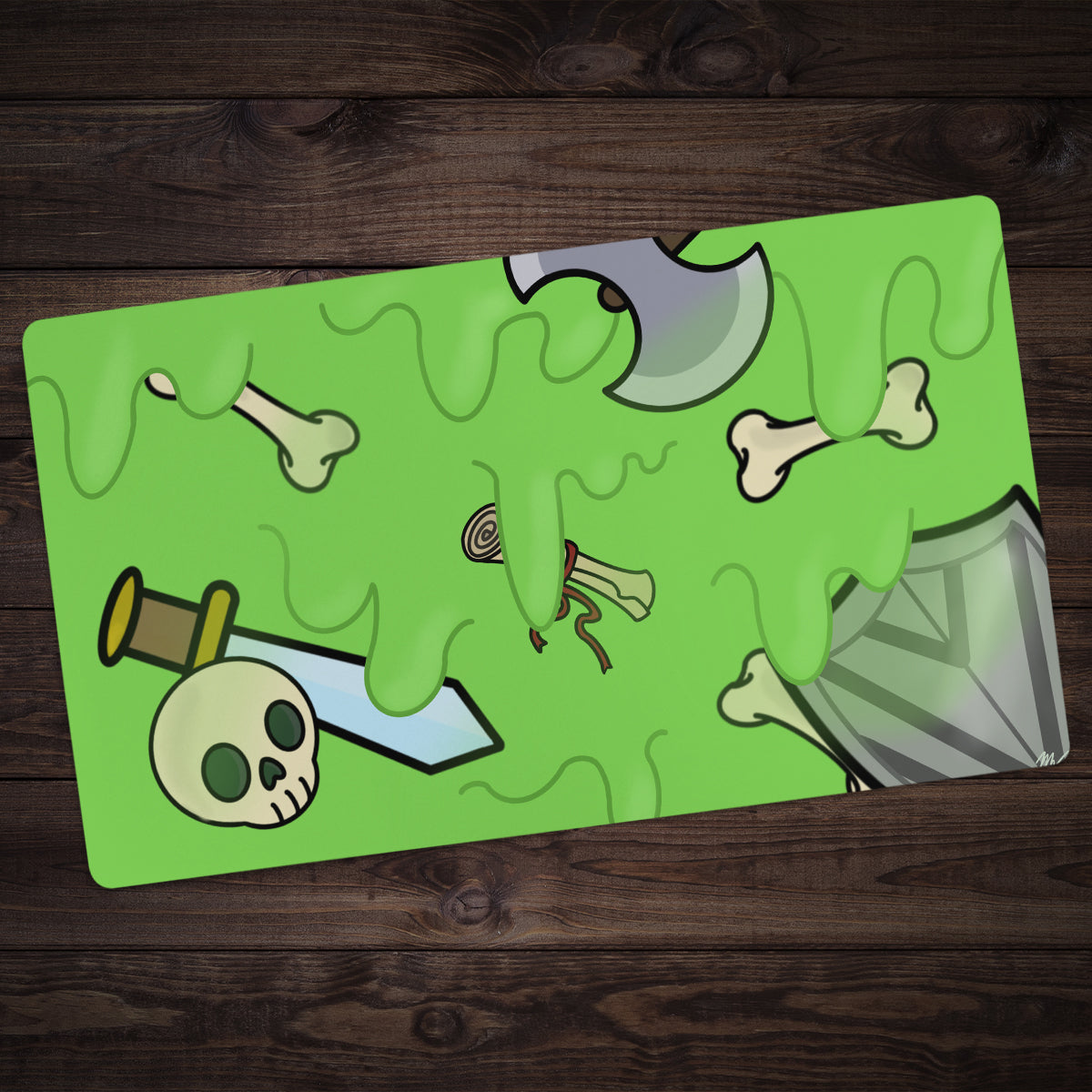 Slimy Remains and Weapons Playmat - Premium Playmat from Inked Gaming - Just $34.99! Shop now at Game Crave Tournament Store