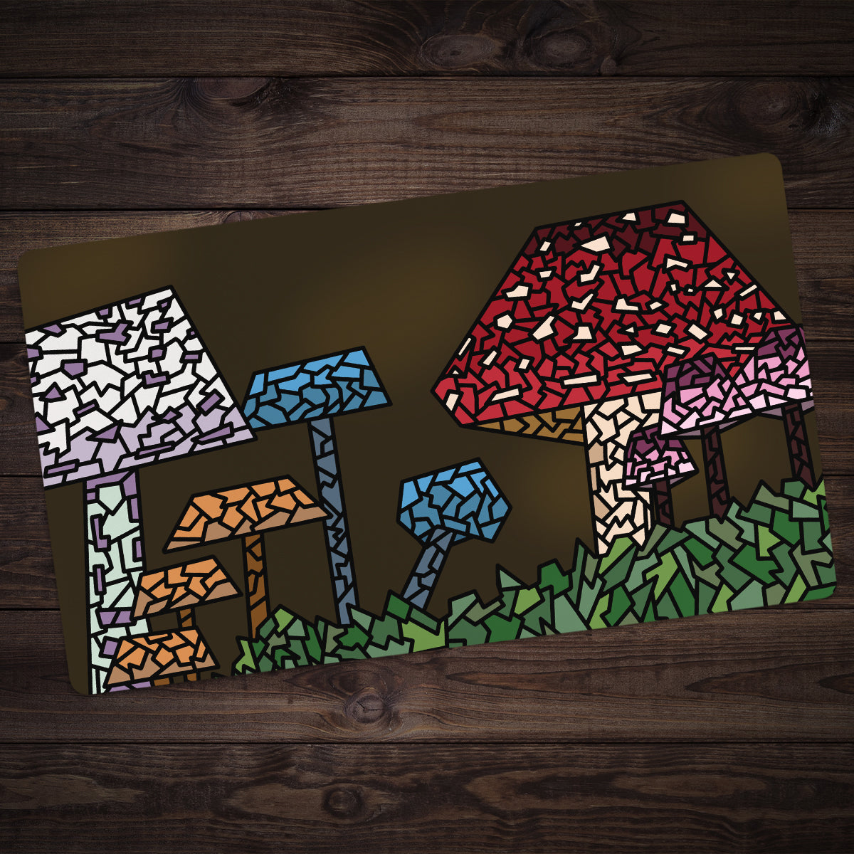 Stained Glass Mushrooms Playmat - Premium Playmat from Inked Gaming - Just $34.99! Shop now at Game Crave Tournament Store