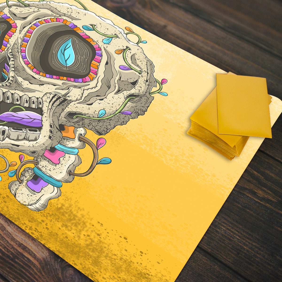 The Fall Colors Skull Playmat - Premium Desk Mat from Inked Gaming - Just $34.99! Shop now at Game Crave Tournament Store