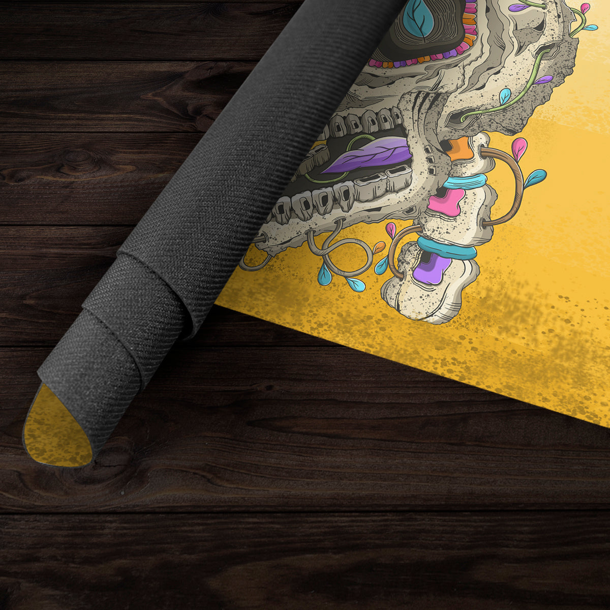 The Fall Colors Skull Playmat - Premium Desk Mat from Inked Gaming - Just $34.99! Shop now at Game Crave Tournament Store