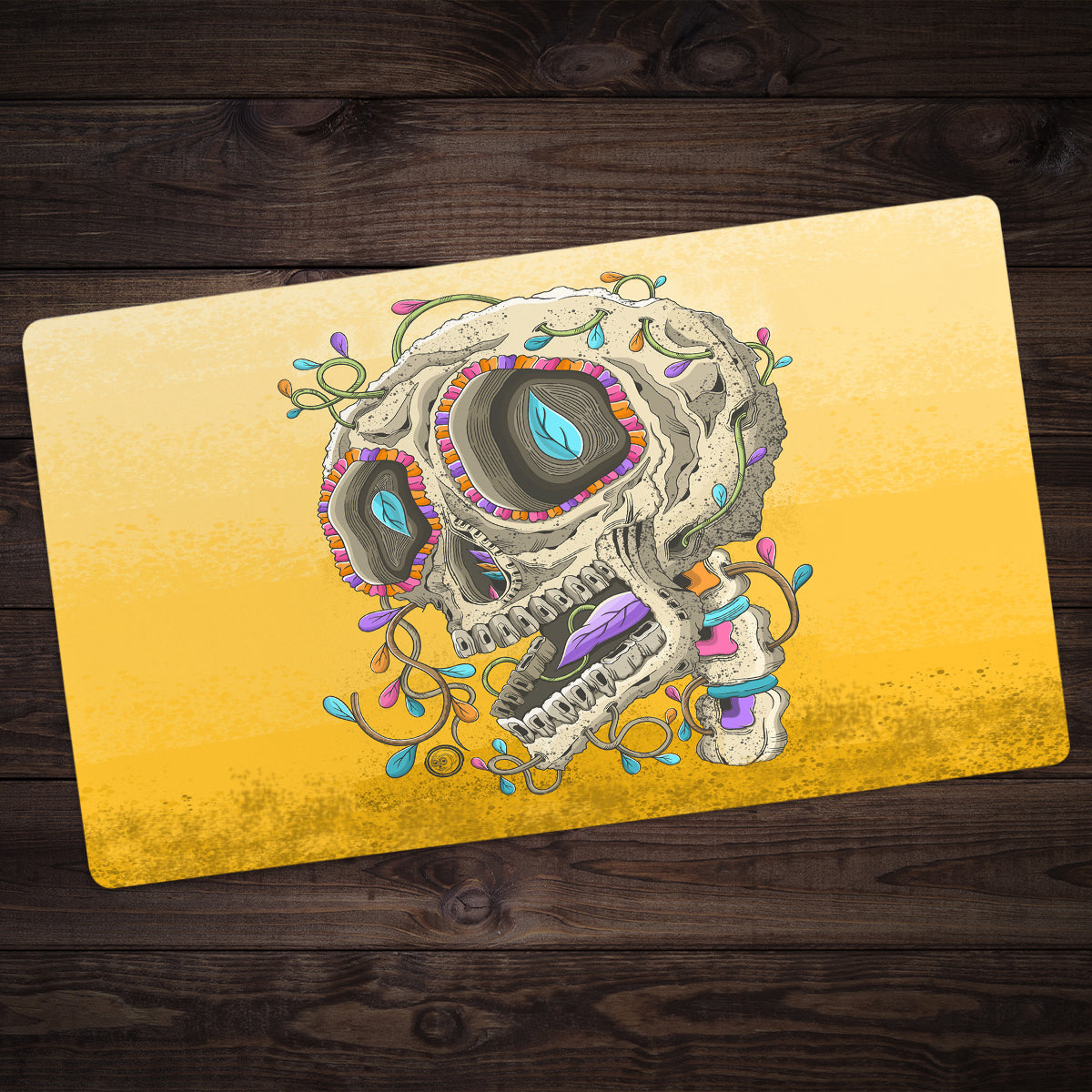 The Fall Colors Skull Playmat - Premium Desk Mat from Inked Gaming - Just $34.99! Shop now at Game Crave Tournament Store