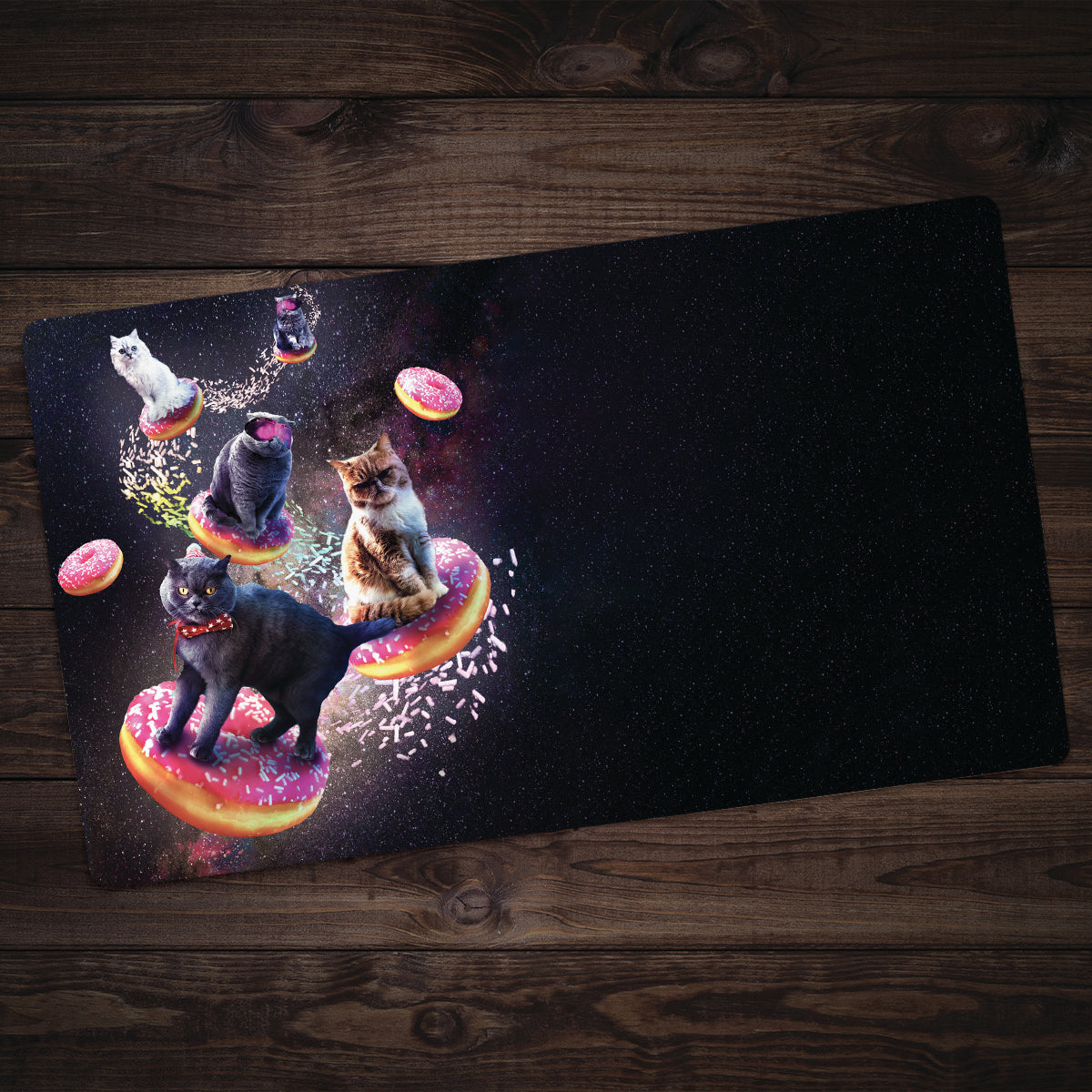 Space Cats Riding Donuts Playmat - Premium Playmat from Inked Gaming - Just $34.99! Shop now at Game Crave Tournament Store