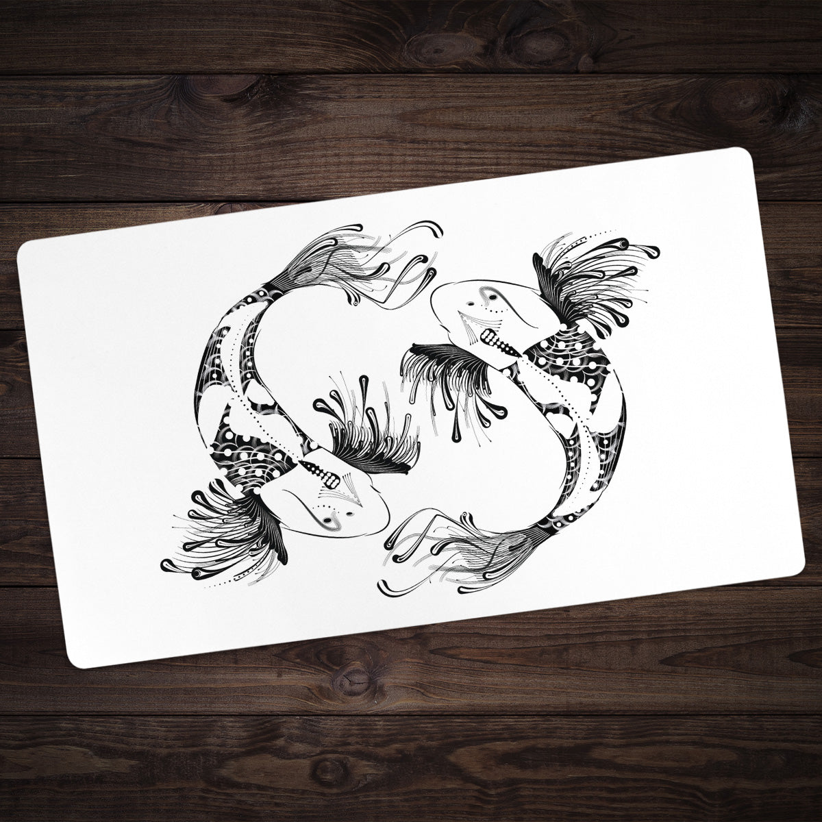 Tribal Koi Black and White Playmat - Premium Playmat from Inked Gaming - Just $34.99! Shop now at Game Crave Tournament Store