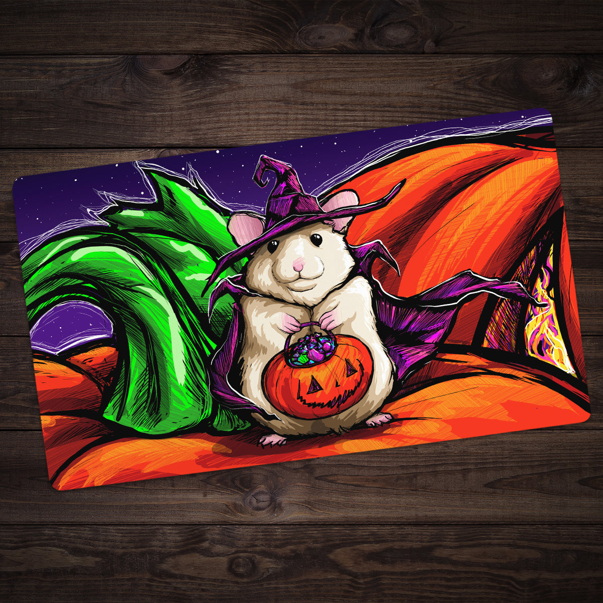 Trick or Treat Hamster Playmat - Premium Playmat from Inked Gaming - Just $34.99! Shop now at Game Crave Tournament Store
