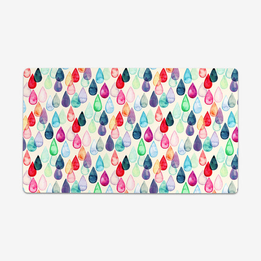 Watercolour Rainbow Drops Playmat - Premium Desk Mat from Inked Gaming - Just $34.99! Shop now at Game Crave Tournament Store