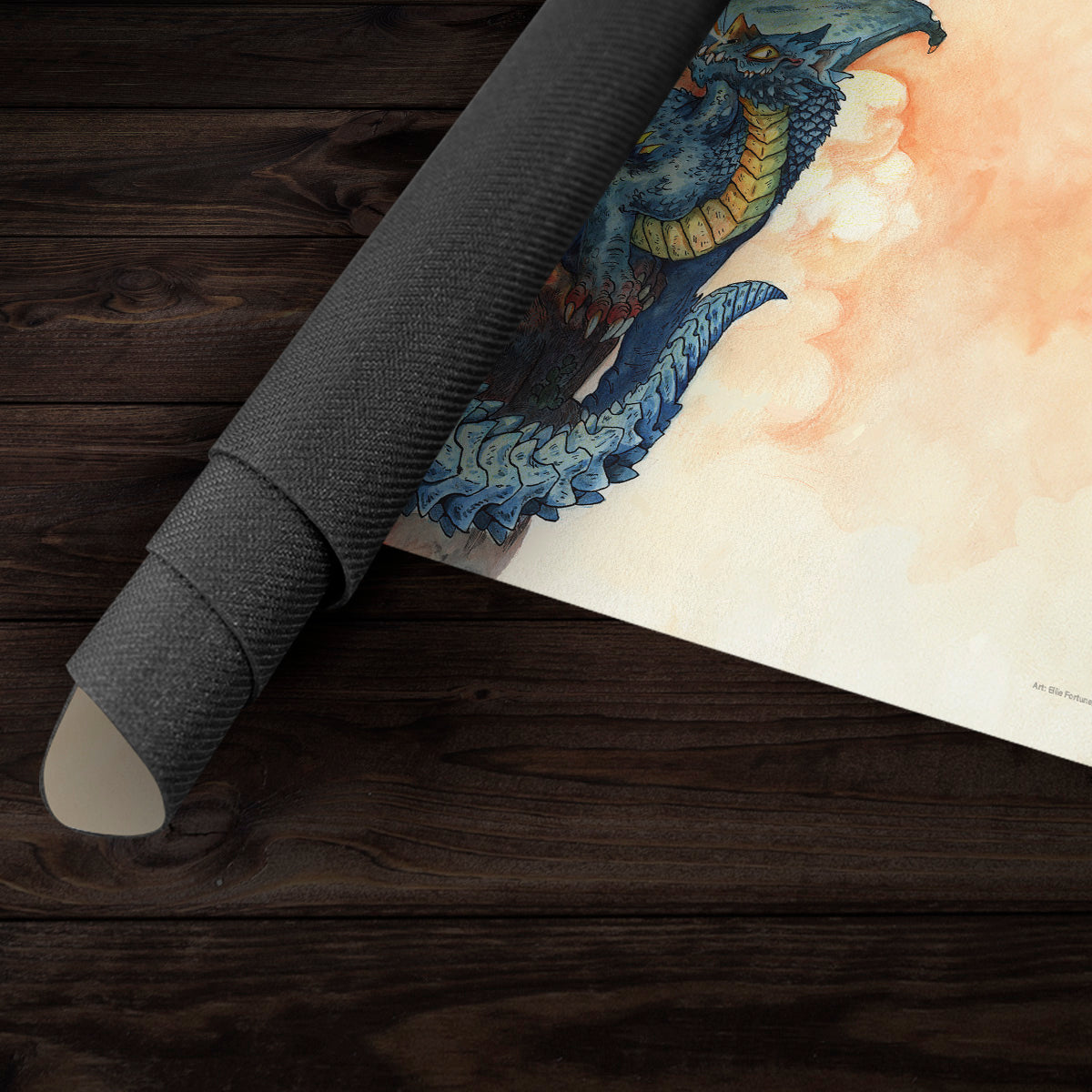 Young Blue Dragon Playmat - Premium Playmat from Inked Gaming - Just $34.99! Shop now at Game Crave Tournament Store