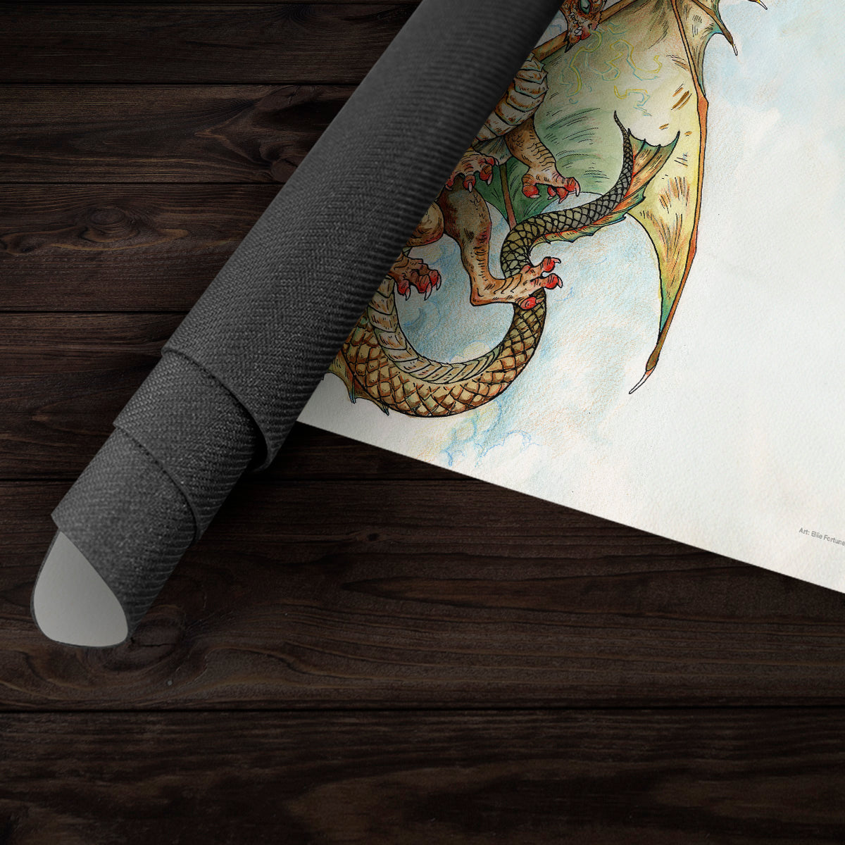 Young Bronze Dragon Playmat - Premium Playmat from Inked Gaming - Just $34.99! Shop now at Game Crave Tournament Store