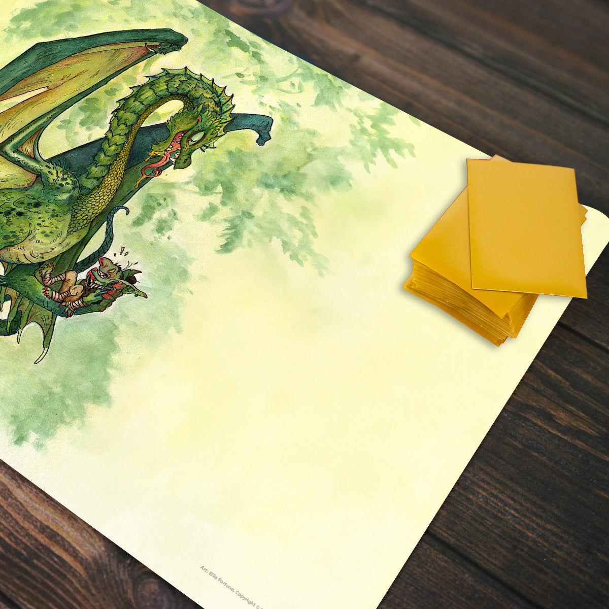 Young Green Dragon Playmat - Premium Playmat from Inked Gaming - Just $34.99! Shop now at Game Crave Tournament Store