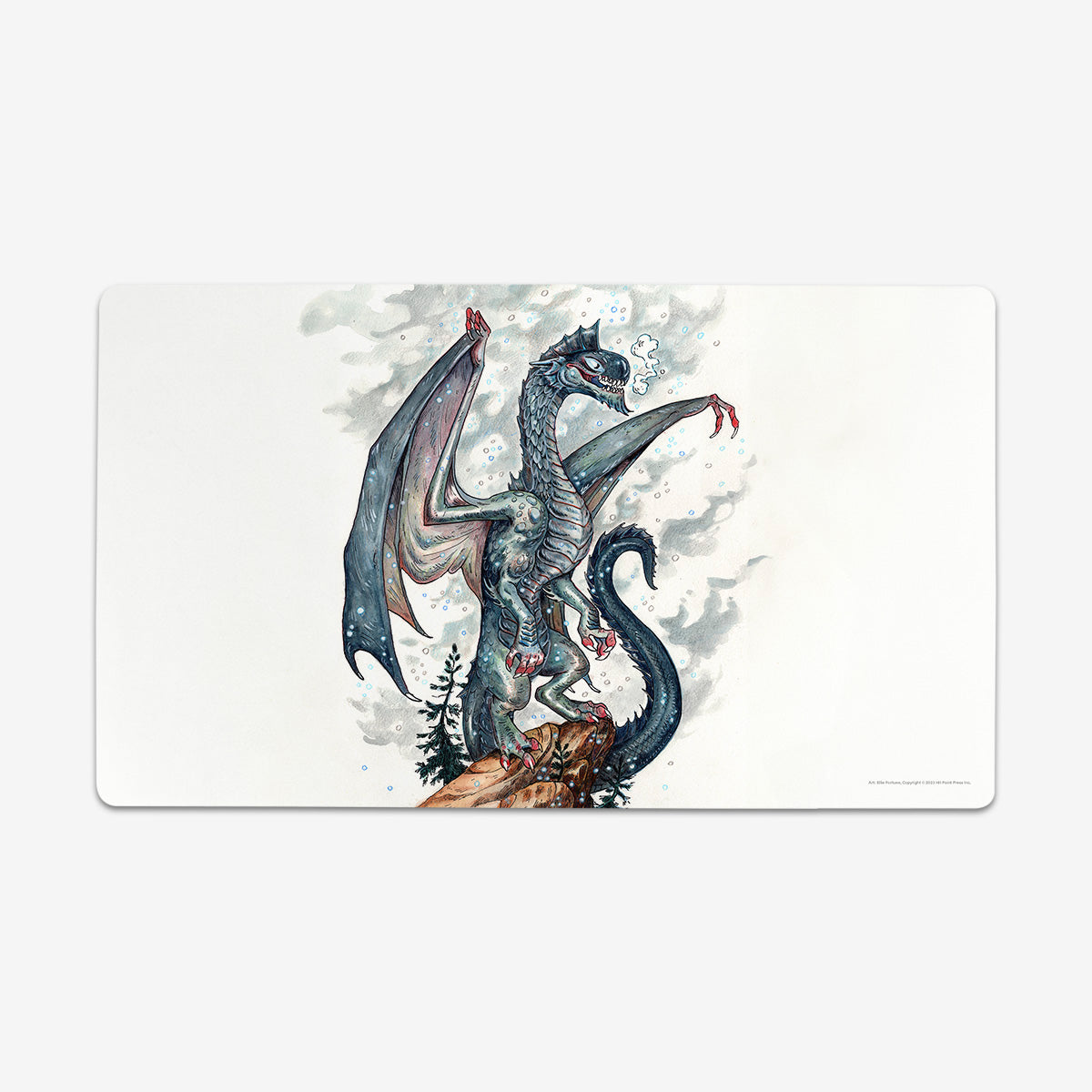 Young Silver Dragon Playmat - Premium Playmat from Inked Gaming - Just $34.99! Shop now at Game Crave Tournament Store