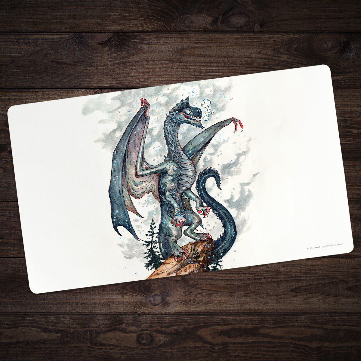 Young Silver Dragon Playmat - Premium Playmat from Inked Gaming - Just $34.99! Shop now at Game Crave Tournament Store