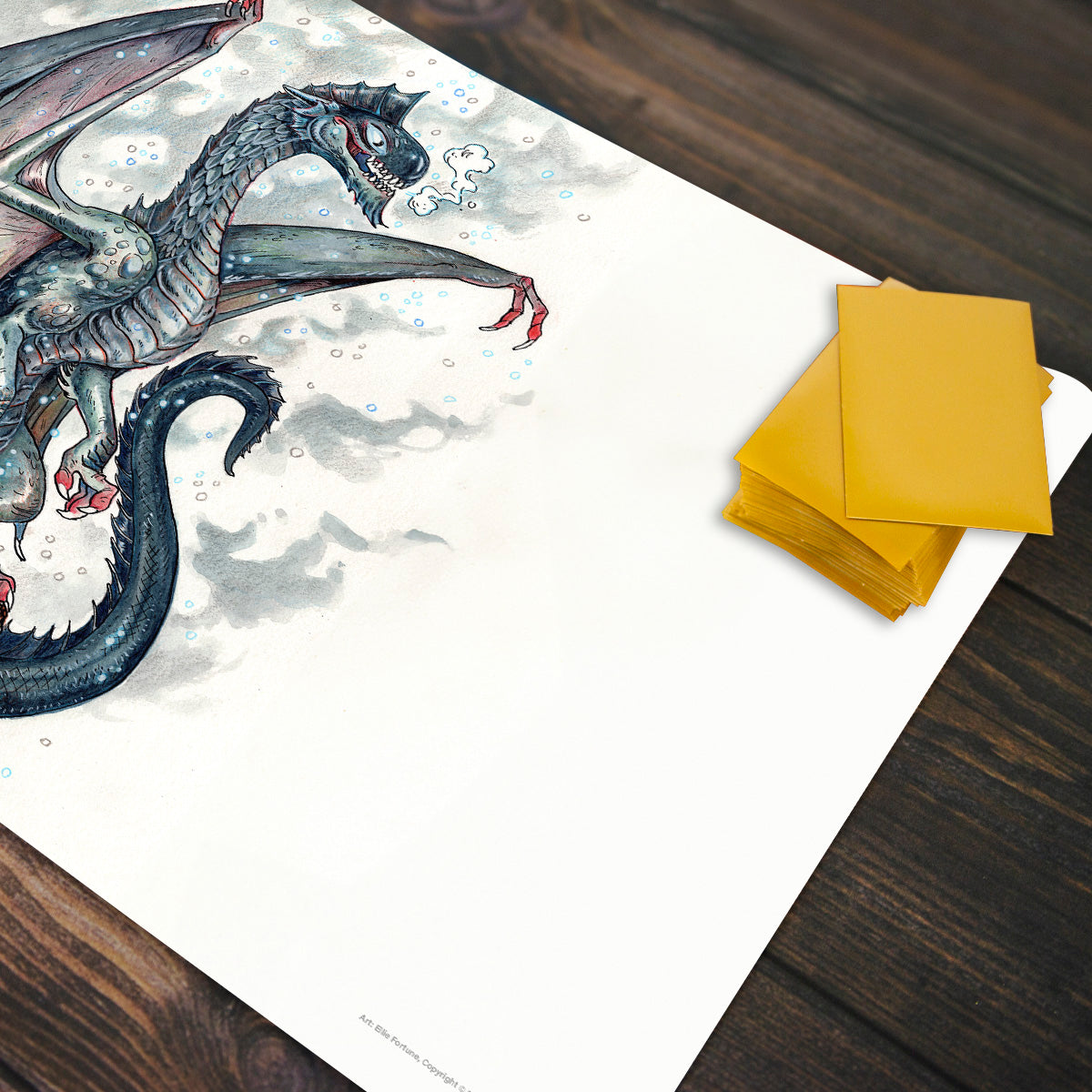 Young Silver Dragon Playmat - Premium Playmat from Inked Gaming - Just $34.99! Shop now at Game Crave Tournament Store