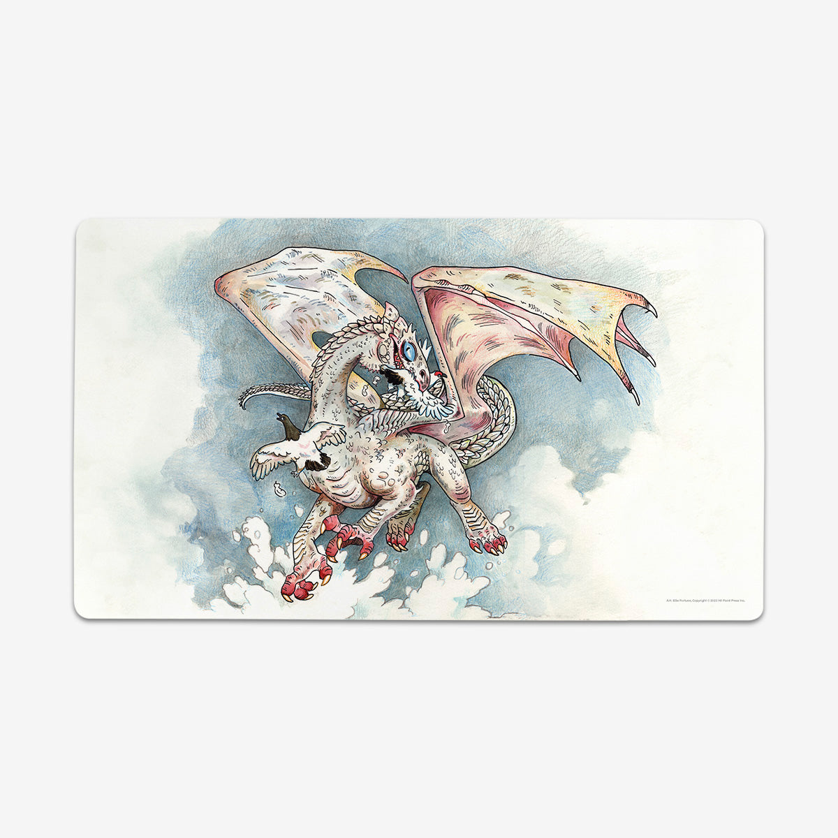 Young White Dragon Playmat - Premium Playmat from Inked Gaming - Just $34.99! Shop now at Game Crave Tournament Store