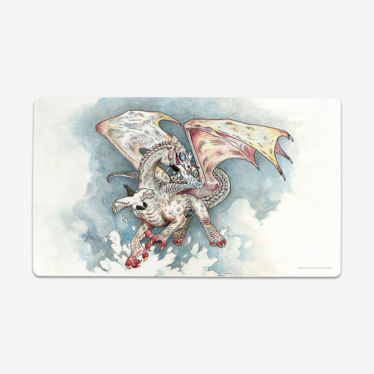 Young White Dragon Playmat - Premium Playmat from Inked Gaming - Just $34.99! Shop now at Game Crave Tournament Store