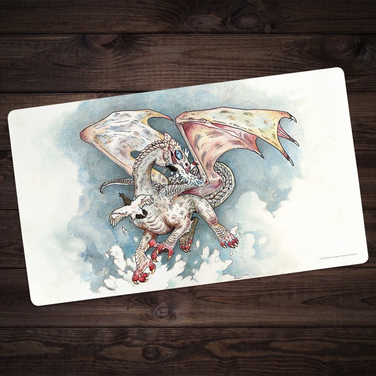 Young White Dragon Playmat - Premium Playmat from Inked Gaming - Just $34.99! Shop now at Game Crave Tournament Store