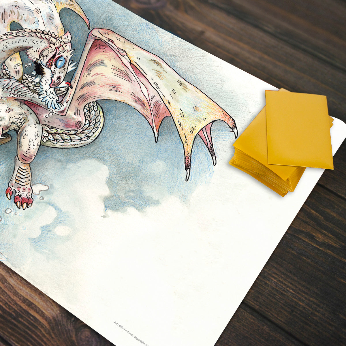 Young White Dragon Playmat - Premium Playmat from Inked Gaming - Just $34.99! Shop now at Game Crave Tournament Store