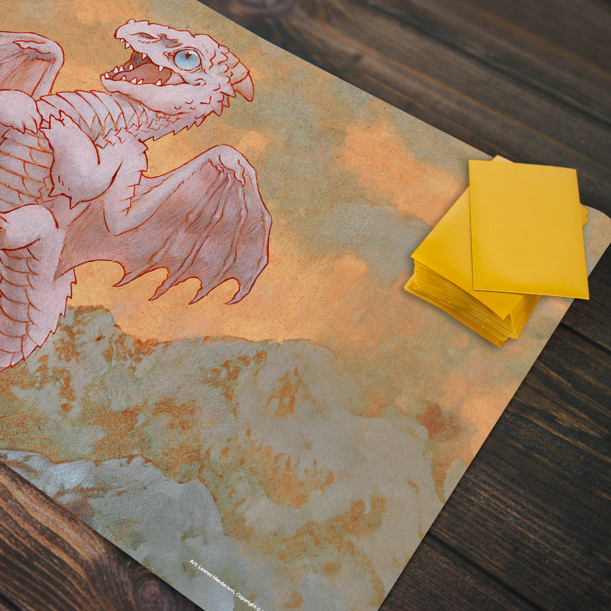 White Wyrmling Dragon Playmat - Premium Playmat from Inked Gaming - Just $34.99! Shop now at Game Crave Tournament Store