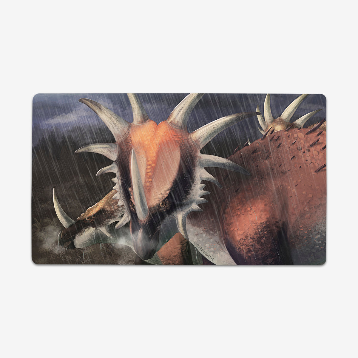 Styracosaurus Under the Rain Playmat - Premium Playmat from Inked Gaming - Just $34.99! Shop now at Game Crave Tournament Store