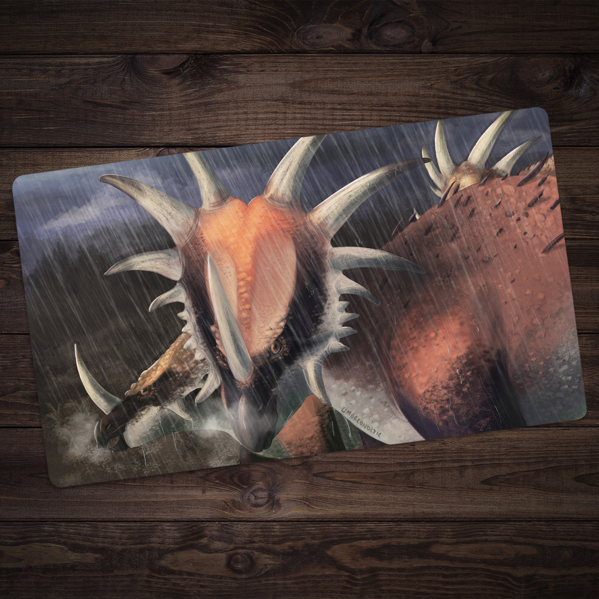 Styracosaurus Under the Rain Playmat - Premium Playmat from Inked Gaming - Just $34.99! Shop now at Game Crave Tournament Store