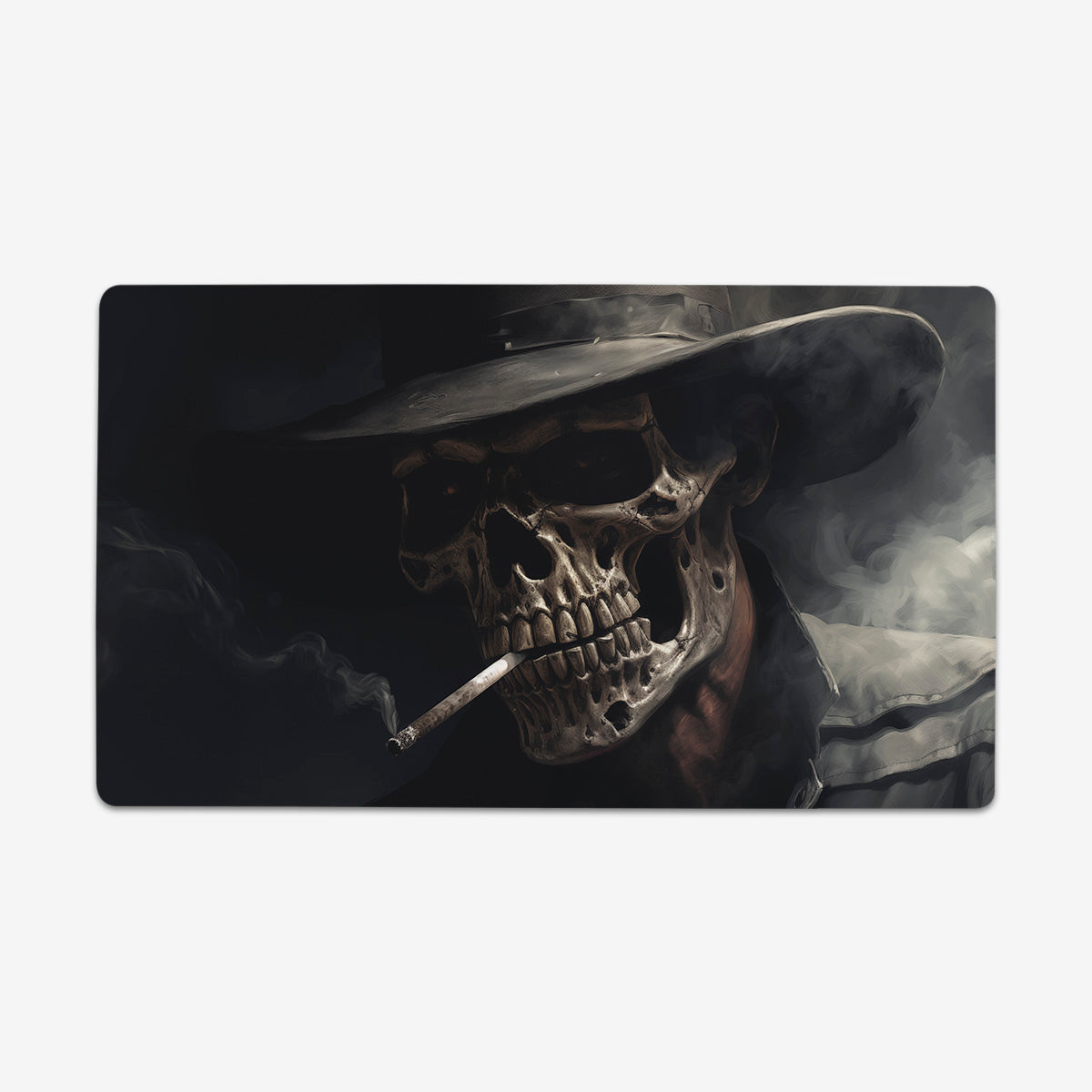 Smoking Skull In Shadow Playmat - Premium Playmat from Inked Gaming - Just $34.99! Shop now at Game Crave Tournament Store