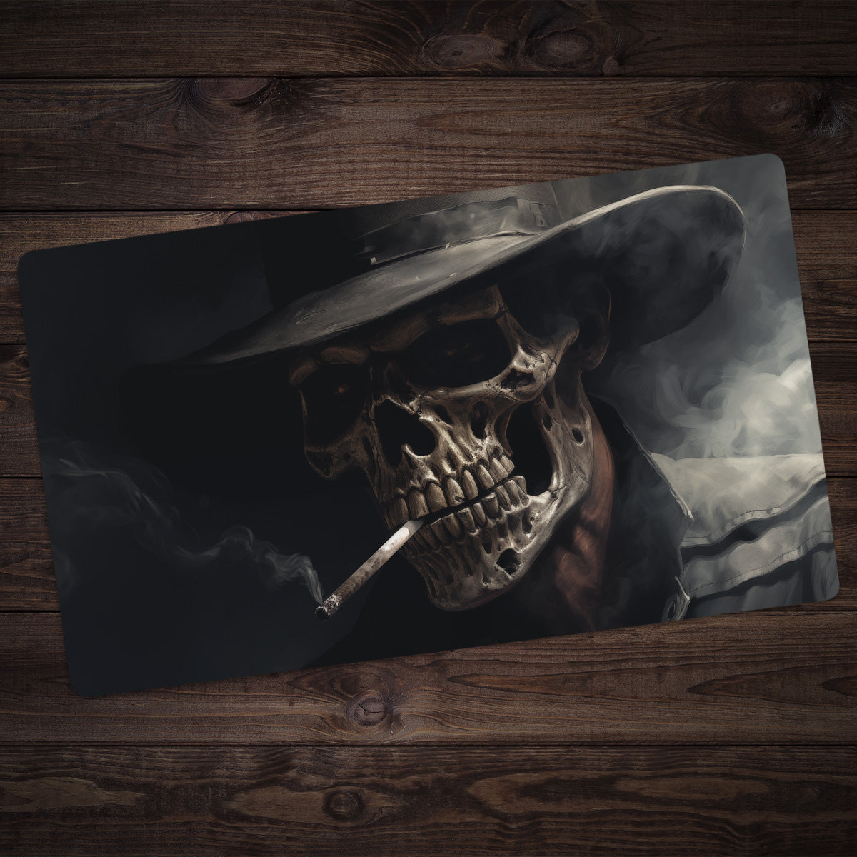 Smoking Skull In Shadow Playmat - Premium Playmat from Inked Gaming - Just $34.99! Shop now at Game Crave Tournament Store