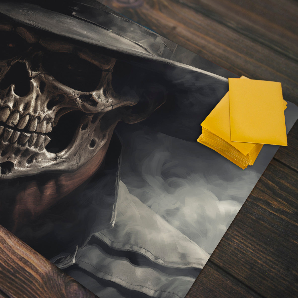 Smoking Skull In Shadow Playmat - Premium Playmat from Inked Gaming - Just $34.99! Shop now at Game Crave Tournament Store