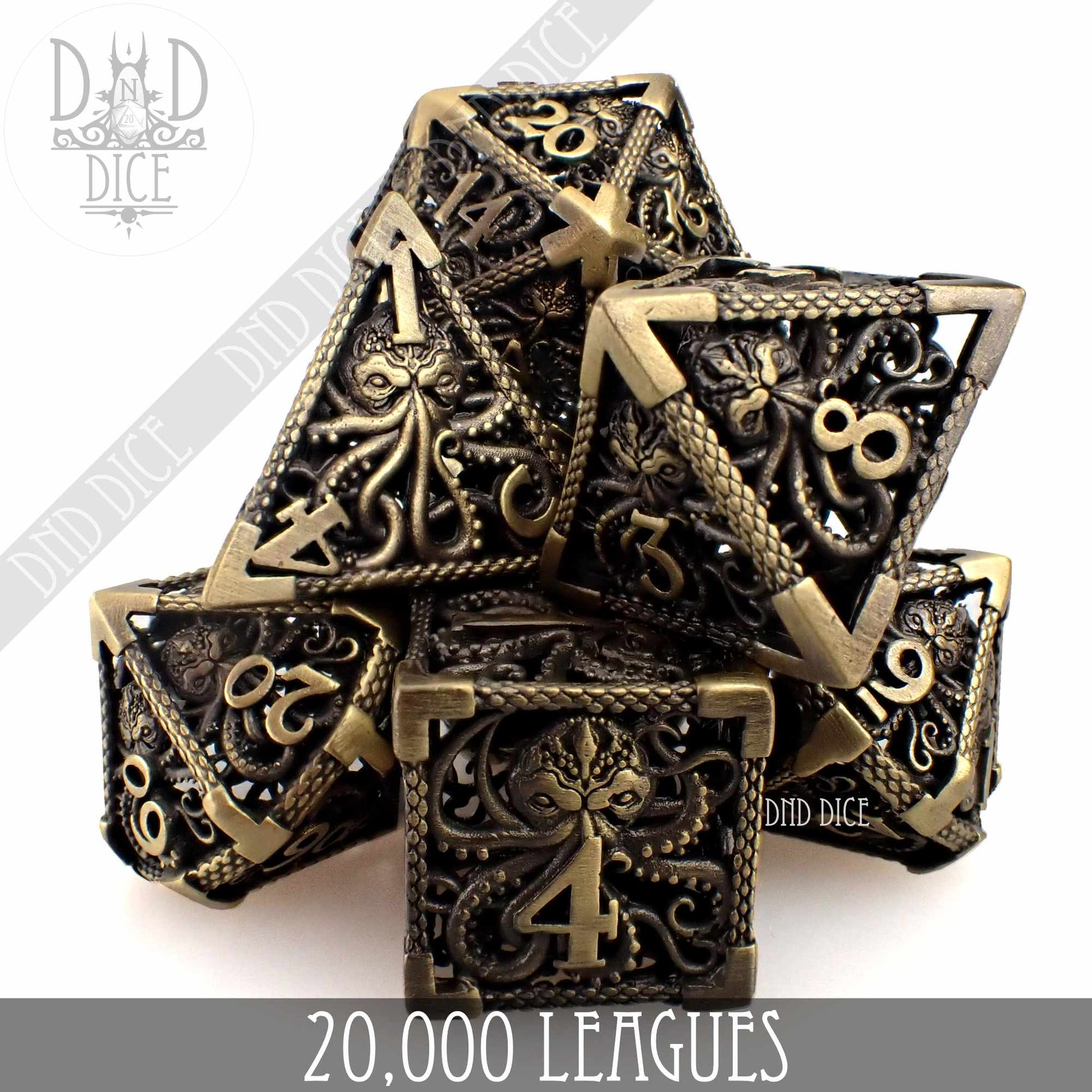 20,000 Leagues Metal Dice Set (Gift Box) - Premium Dice Sets & Games from DND DICE - Just $40! Shop now at Game Crave Tournament Store