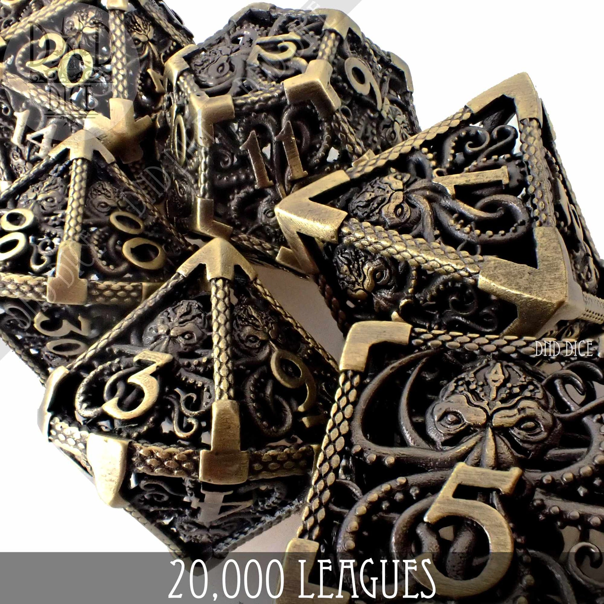 20,000 Leagues Metal Dice Set (Gift Box) - Premium Dice Sets & Games from DND DICE - Just $40! Shop now at Game Crave Tournament Store