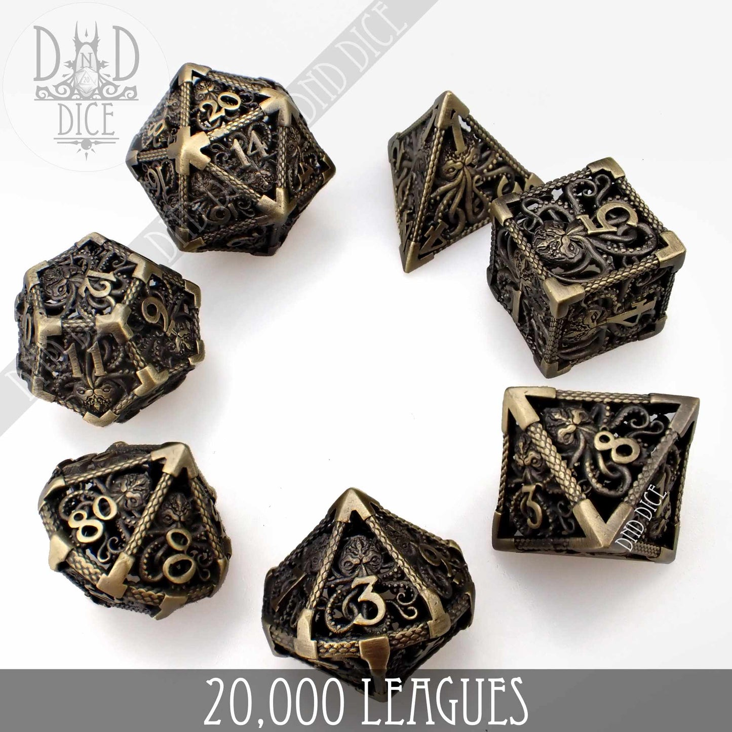 20,000 Leagues Metal Dice Set (Gift Box) - Premium Dice Sets & Games from DND DICE - Just $40! Shop now at Game Crave Tournament Store