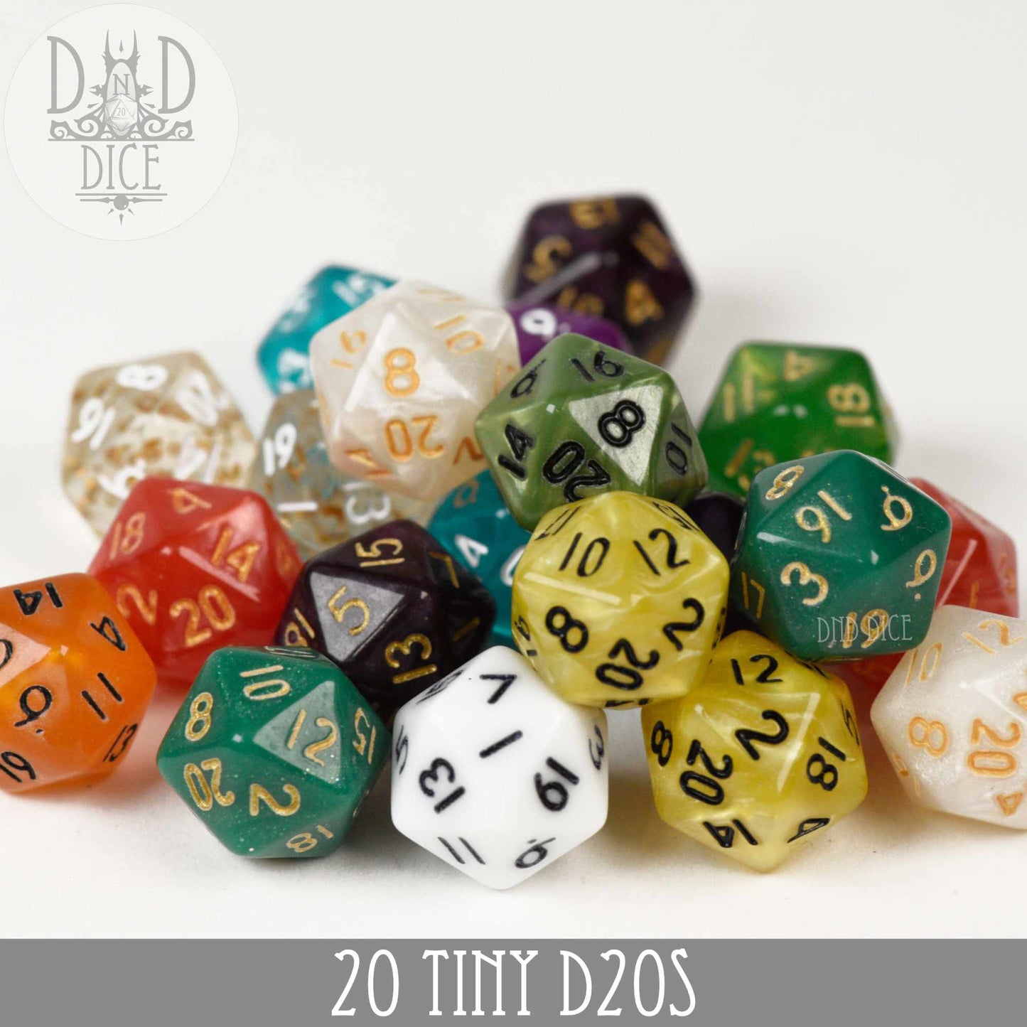 20 Tiny D20s - Premium Dice Sets & Games from DND DICE - Just $10! Shop now at Game Crave Tournament Store