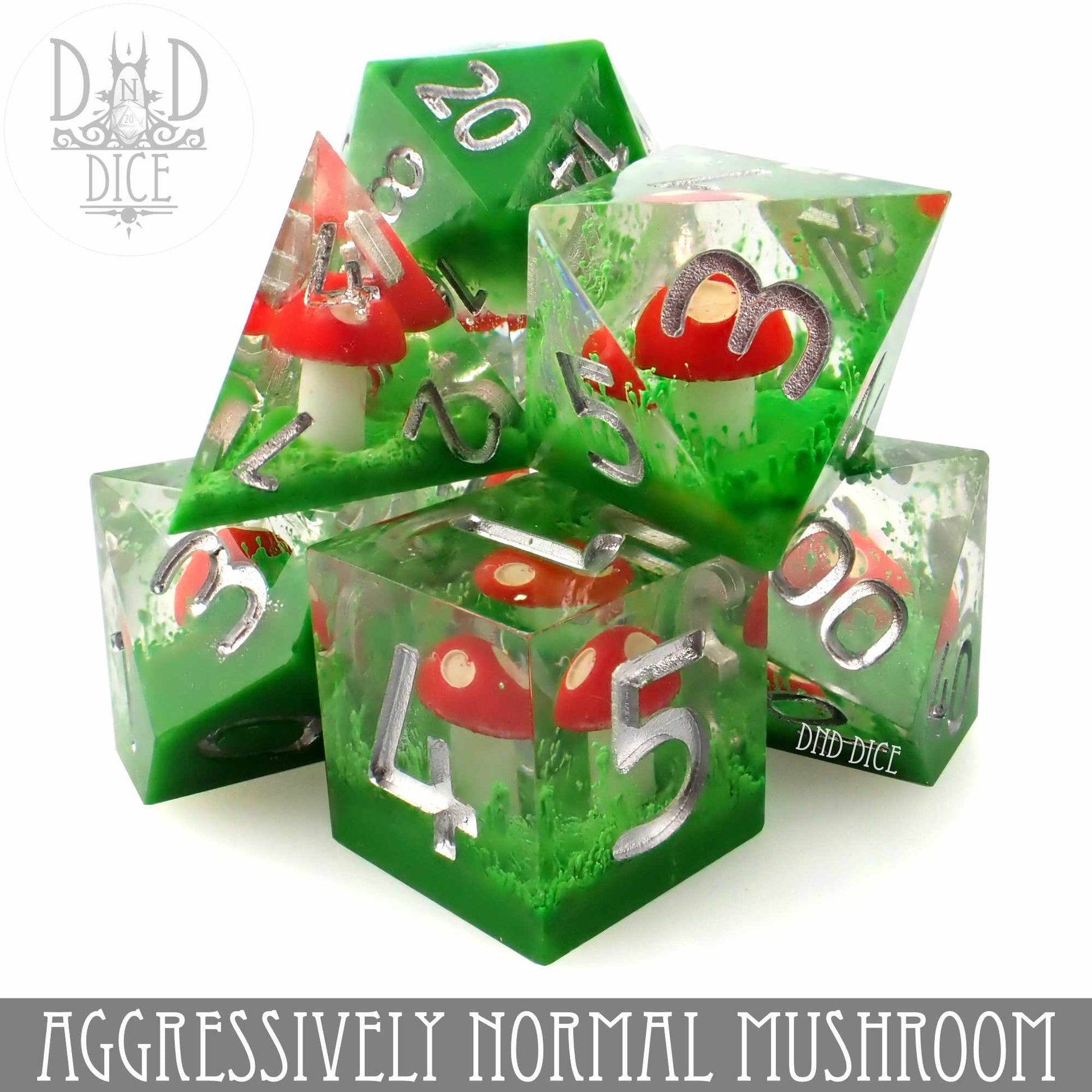 Aggressively Normal Mushroom Handmade Dice Set - Premium Dice Sets & Games from DND DICE - Just $35! Shop now at Game Crave Tournament Store