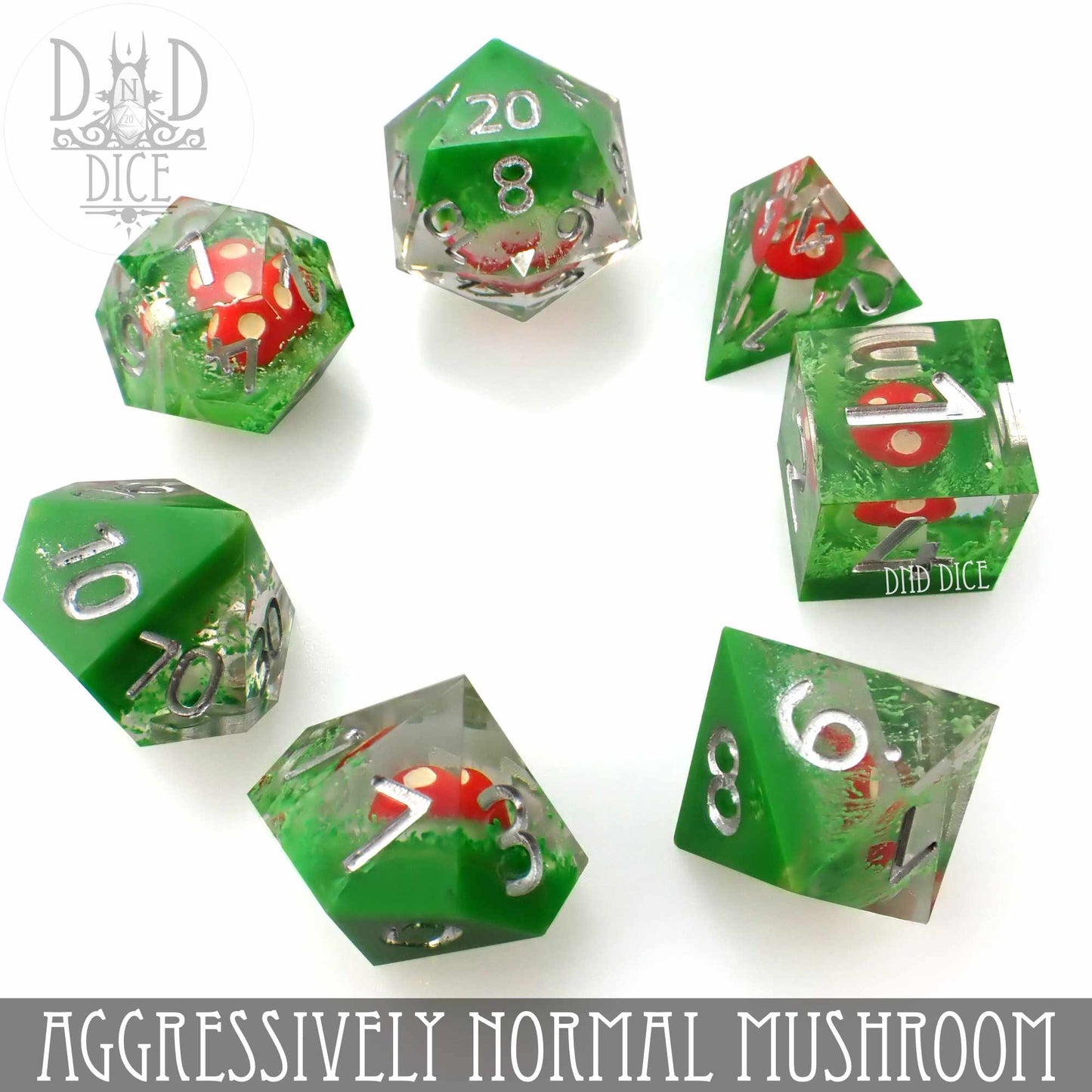 Aggressively Normal Mushroom Handmade Dice Set - Premium Dice Sets & Games from DND DICE - Just $35! Shop now at Game Crave Tournament Store