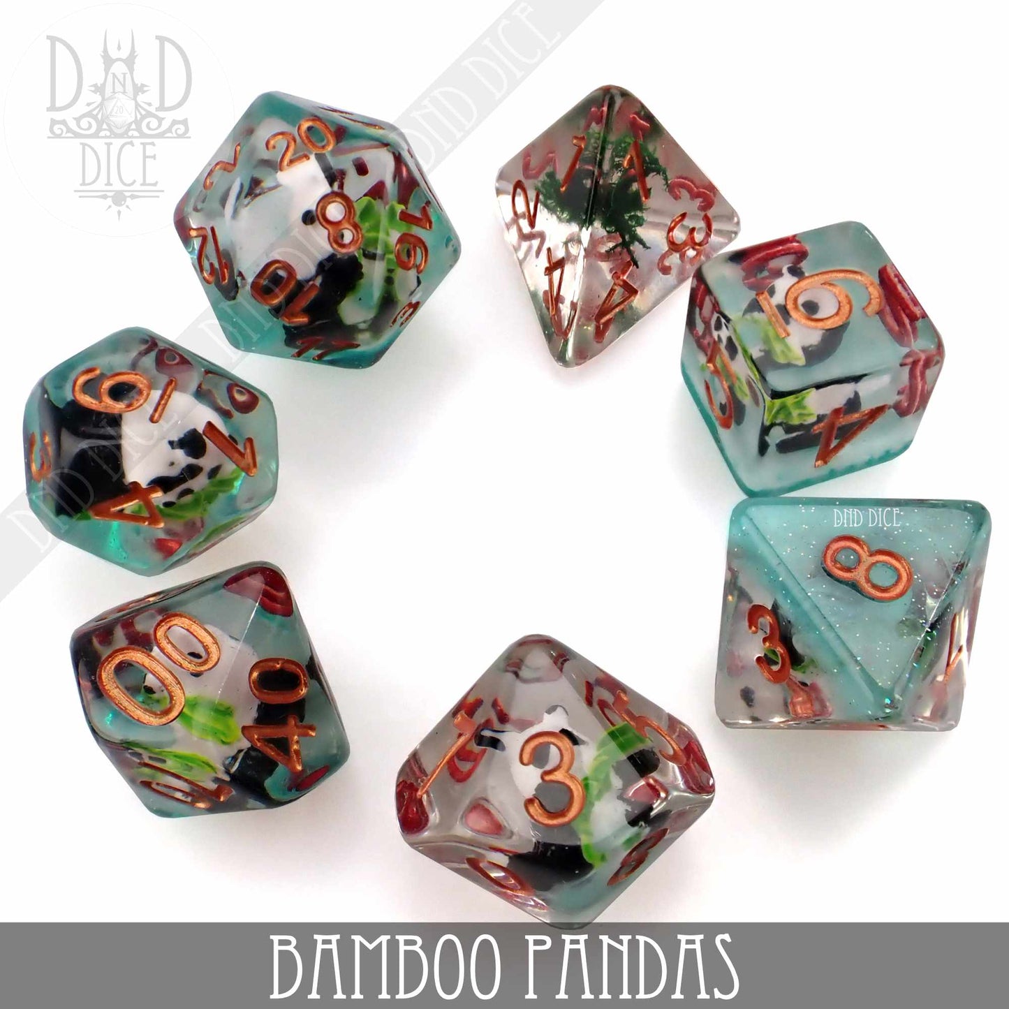 Bamboo Pandas Dice Set - Premium Dice Sets & Games from DND DICE - Just $15! Shop now at Game Crave Tournament Store