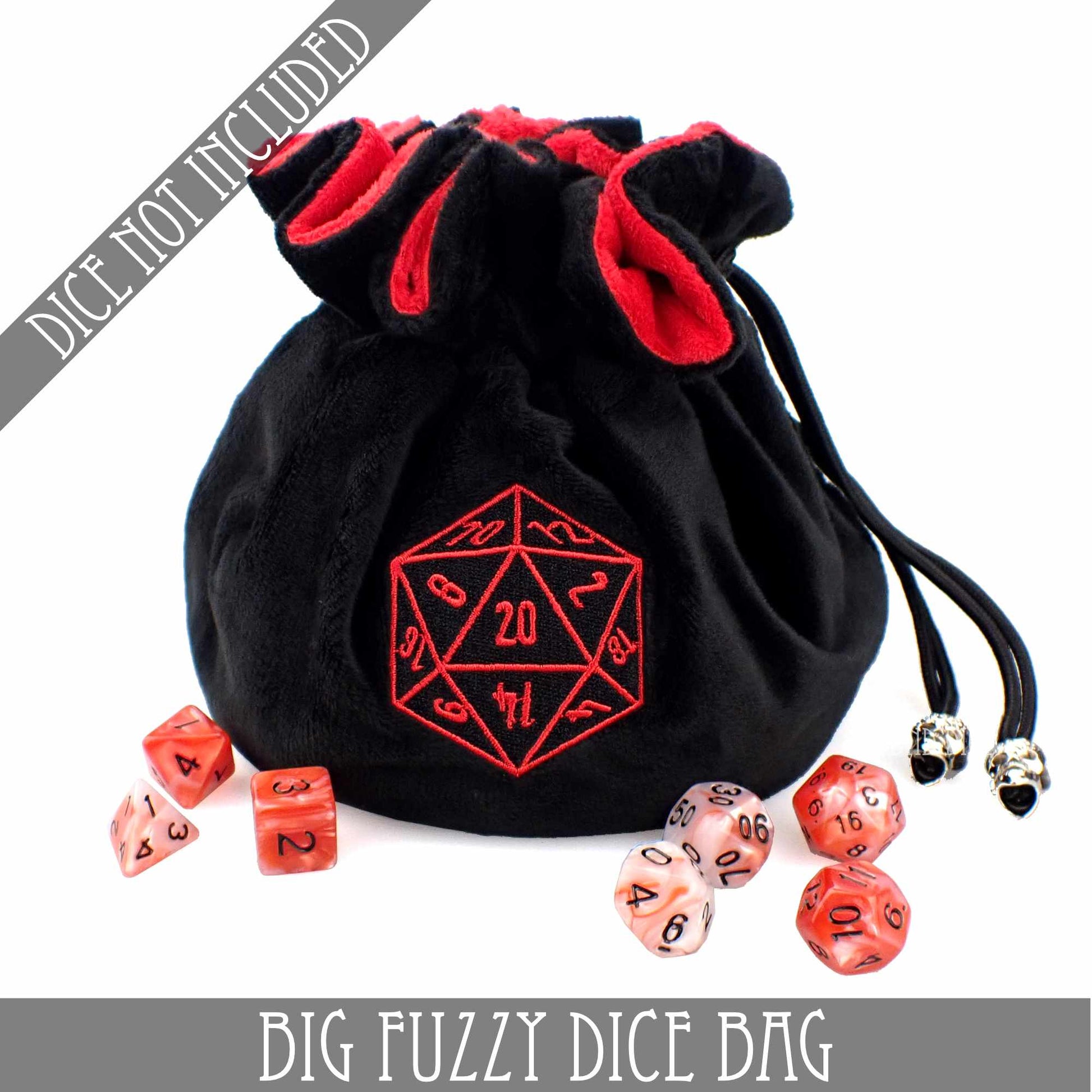 Big Fuzzy Dice Bag (7 Colors) - Premium Dice Sets & Games from DND DICE - Just $25! Shop now at Game Crave Tournament Store